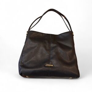 Anne Klein Hobo Bag Black Faux Leather